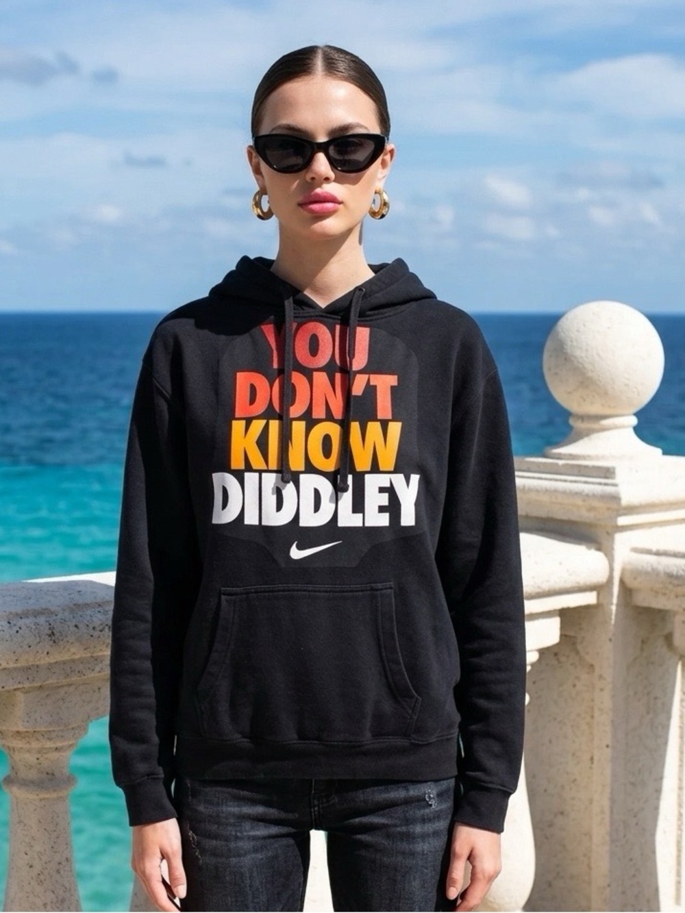 NIKE - YOU DON'T KNOW DIDDLEY _ UPCYCLED HOODIE SWEATSHIRT